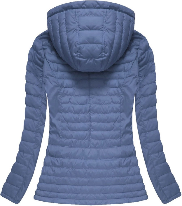 KURTKA Z KAPTUREM NIEBIESKA (W566BIG)