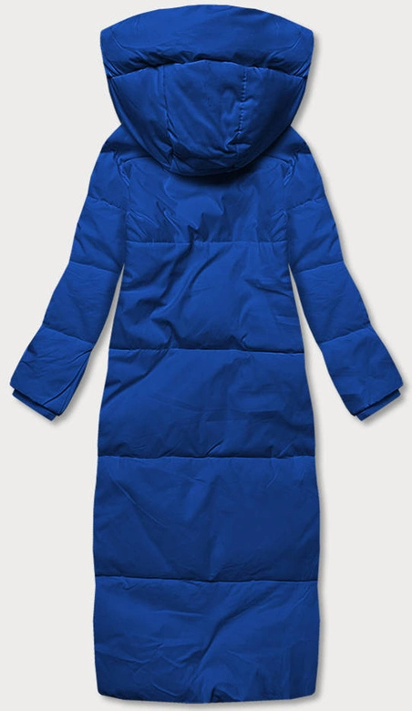 Długa kurtka zimowa damska niebieska (AG3-3031)