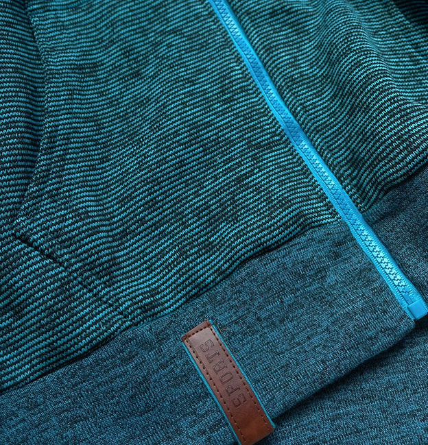 BLUZA DAMSKA ZE ŚCIĄGACZAMI TURKUSOWA (58294)