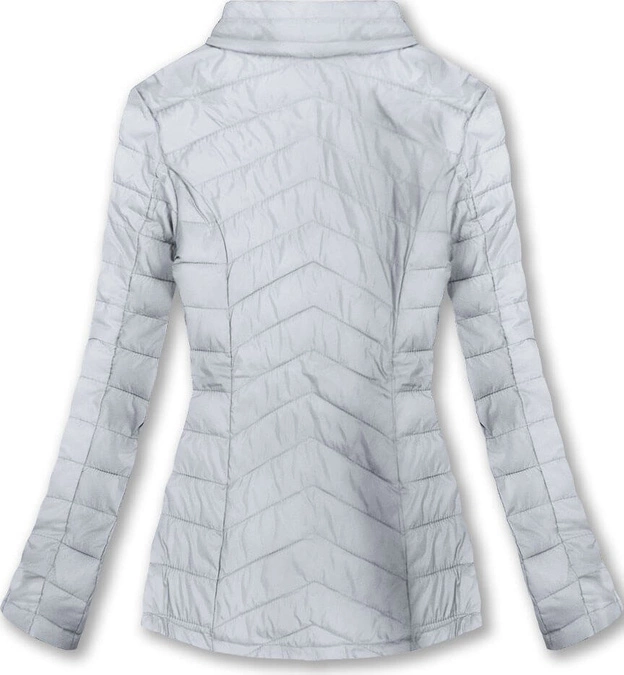 PIKOWANA KURTKA Z KAPTUREM SZARA (W622)