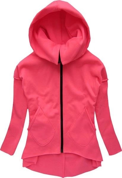 BLUZA Z KOMINEM/KAPTUREM NEONOWA RÓŻOWA (BL28)