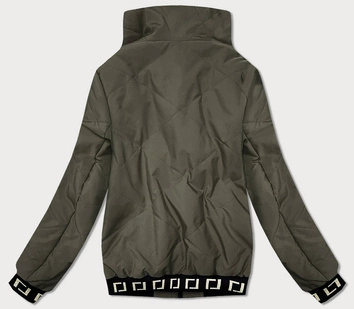 KRÓTKA KURTKA DAMSKA ZE STÓJKĄ KHAKI (B8016-11)