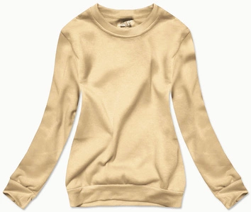 Bluza dresowa damska ze ściągaczami jasny beżowy (W01-159)