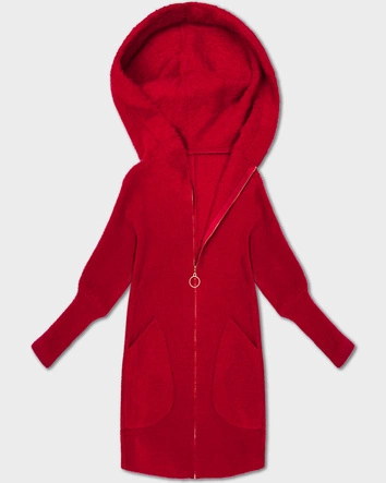 Narzutka kurtka alpaka z kapturem czerwona (19905.1)