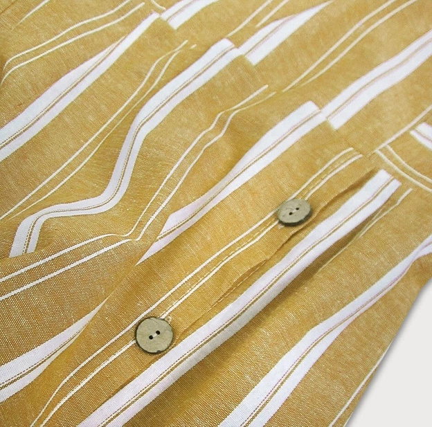 Bawełniana sukienka z guzikami musztardowa (345art)