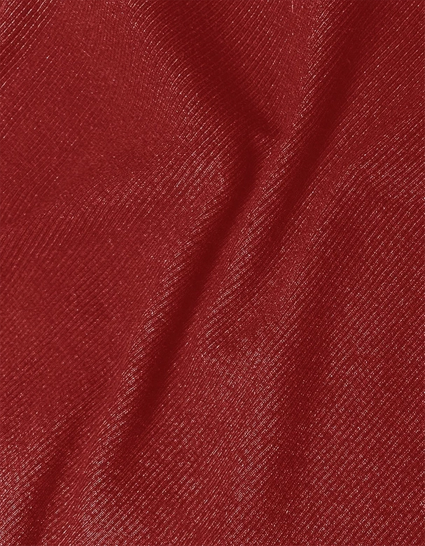 Dopasowana sukienka w prążki z okrągłym dekoltem czerwona (5131-09)