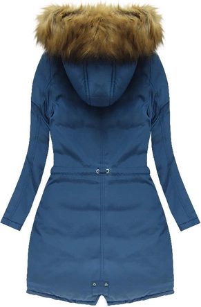 GRUBA PARKA ZIMOWA DAMSKA NIEBIESKA (W710)