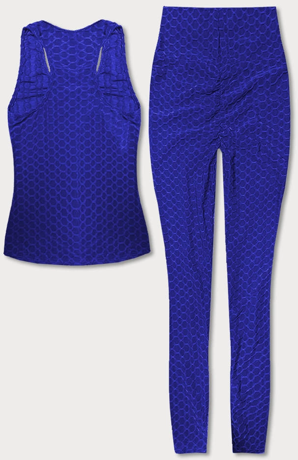 Sportowy komplet top i legginsy niebieski (YW88037-9)