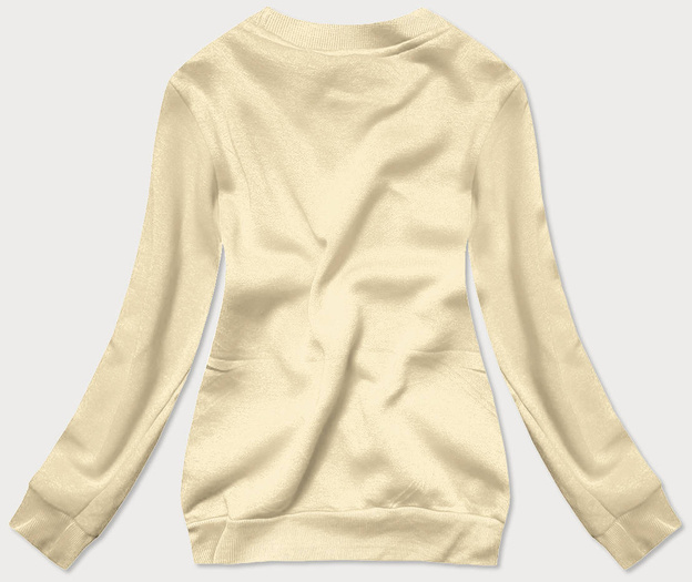 Bluza dresowa damska ze ściągaczami ecru (w01-67)