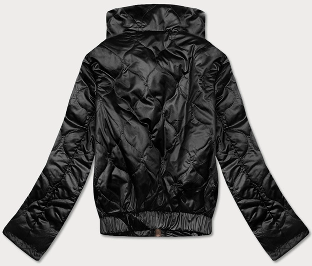 KRÓTKA KURTKA DAMSKA ZE STÓJKĄ CZARNA (B8122-1)