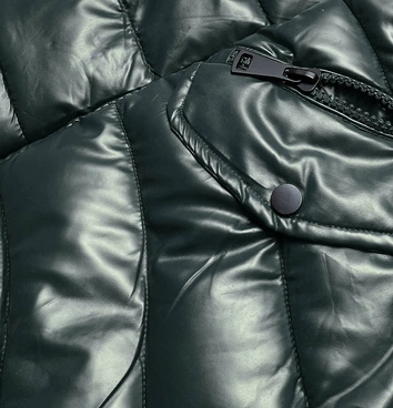 Puchowa kurtka zimowa damska zielona (M-21006)