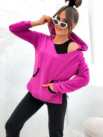 Trzyczęściowy bawełniany komplet sportowy fuksja (783)