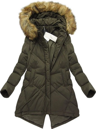 PARKA Z PUCHEM NATURALNYM KHAKI (8074)