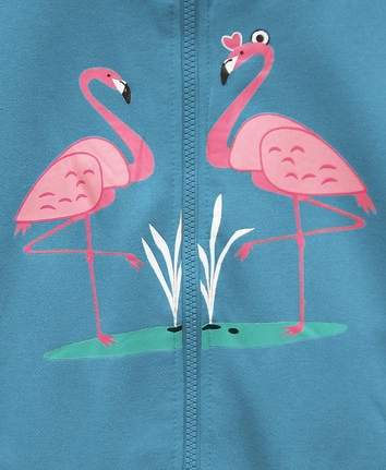 BLUZA Z FLAMINGAMI BŁĘKITNA (X1925X)