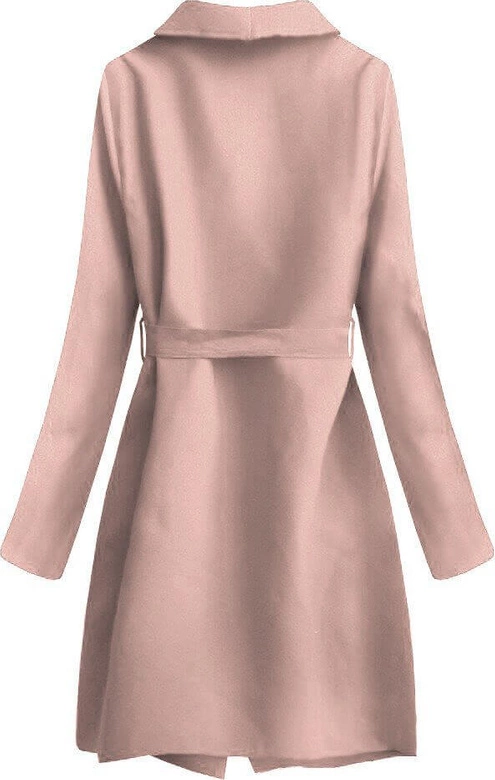 MINIMALISTYCZNY PŁASZCZYK PUDROWY RÓŻ (552ART)