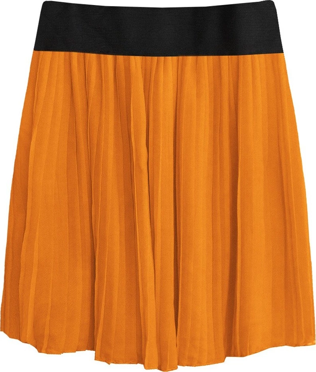 PLISOWANA SPÓDNICA MINI POMARAŃCZOWA 2 (9228/4)