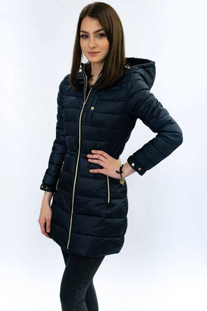 PIKOWANA KURTKA TYPU PARKA GRANATOWA (MH-3365A)