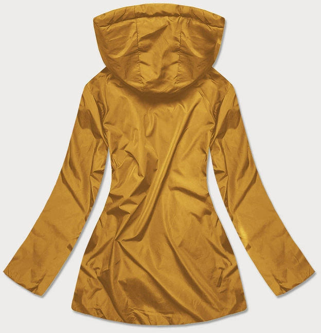 Pikowana kurtka dwustronna damska granatowo-żółta (mhm-w589)