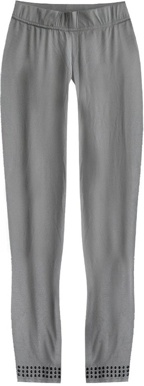 BŁYSZCZĄCE LEGGINSY Z DŻETAMI SZARE (373ART)