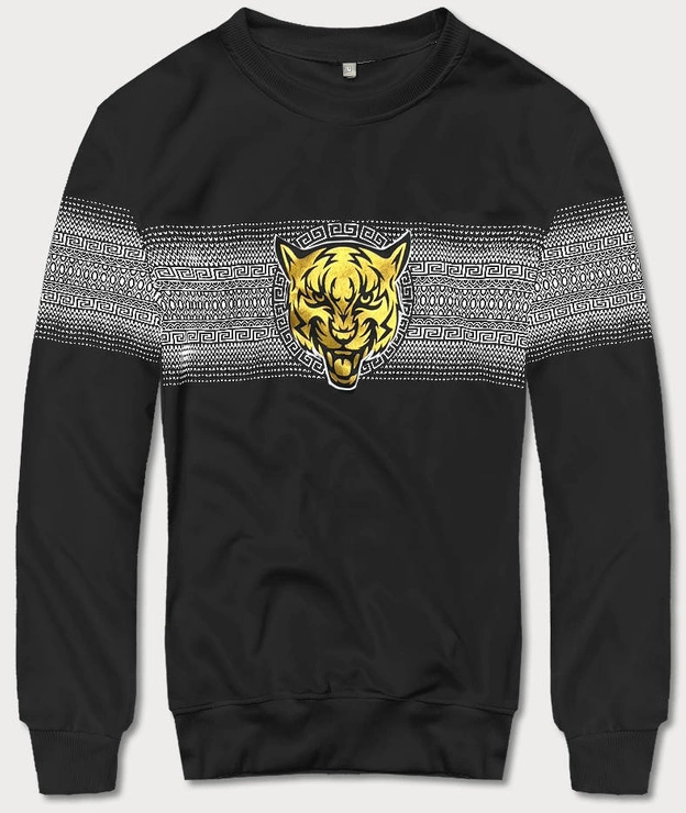 Cienka bluza z nadrukiem czarna (8B1103-3)