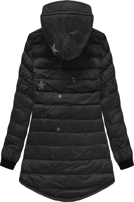 KURTKA Z KAPTUREM I KIESZENIAMI CZARNA (6002B)