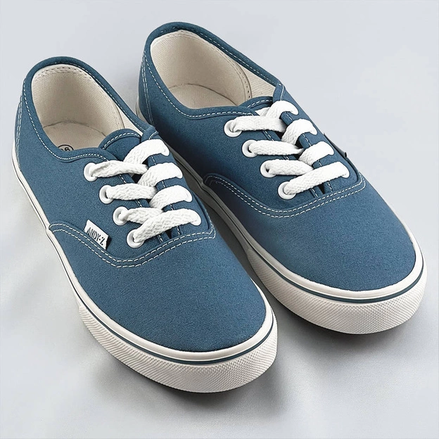 Sznurowane tenisówki damskie niebieskie (a8865)