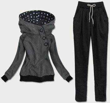 DRES DAMSKI Z KAPTUREM SZARY (AMG570A)