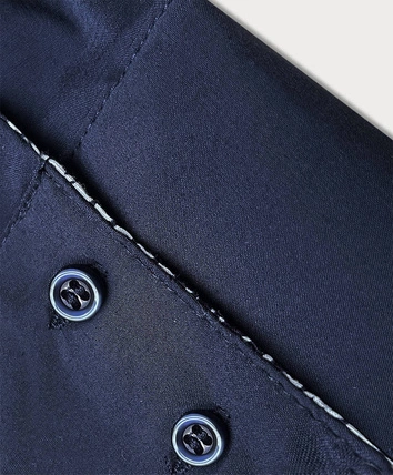 Bluzka z wstawkami w pepitkę granatowa (WD16113)