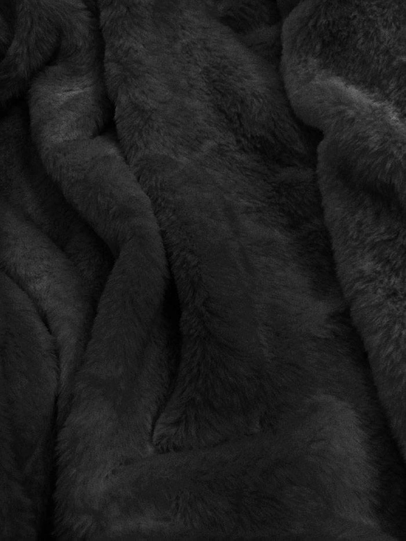 DAMSKA KRÓTKA KURTKA JEANSOWA Z FUTRZANĄ PODPINKĄ CZARNA (T2866)