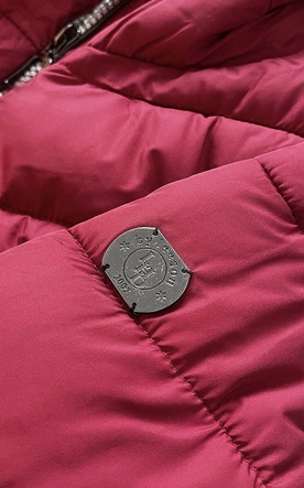 Kurtka zimowa z kapturem na futerku czerwona (m21007)
