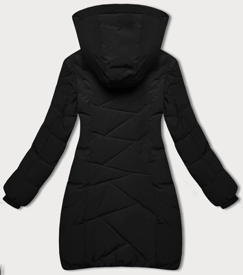 Zimowa kurtka damska ze ściągaczem  LHD czarna (LHD-24580)