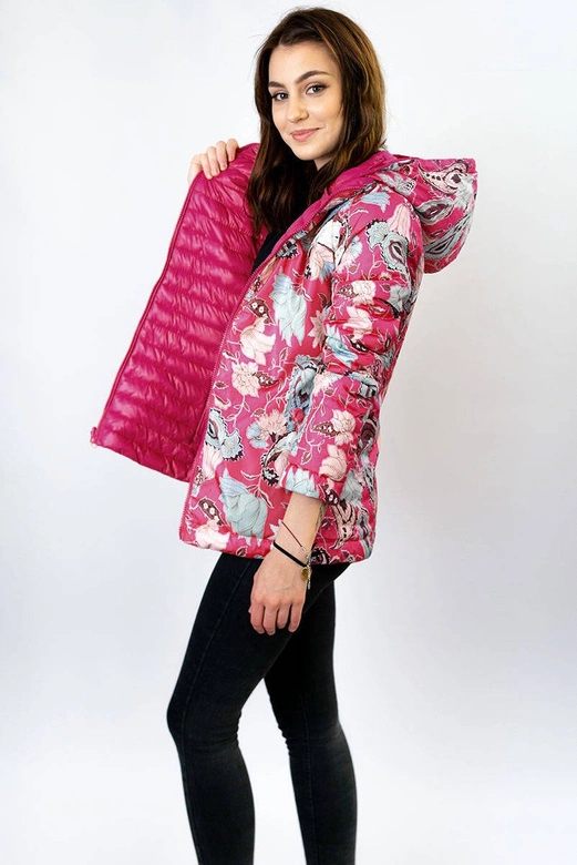 Damska kurtka dwustronna różowa (7174)