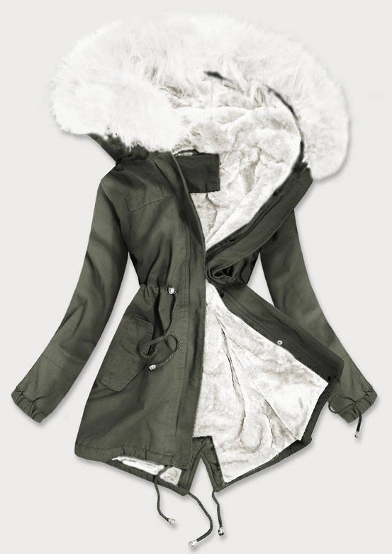 ZIMOWA PARKA DAMSKA KHAKI (D-196)