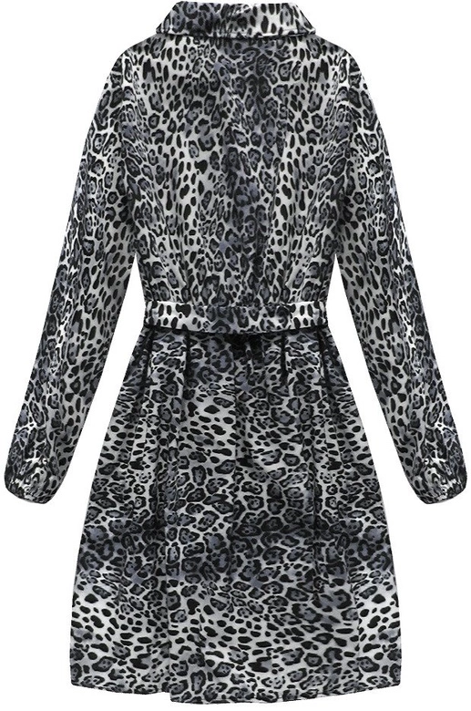 SUKIENKA KOSZULOWA W PANTERKĘ SZARA (141ART)