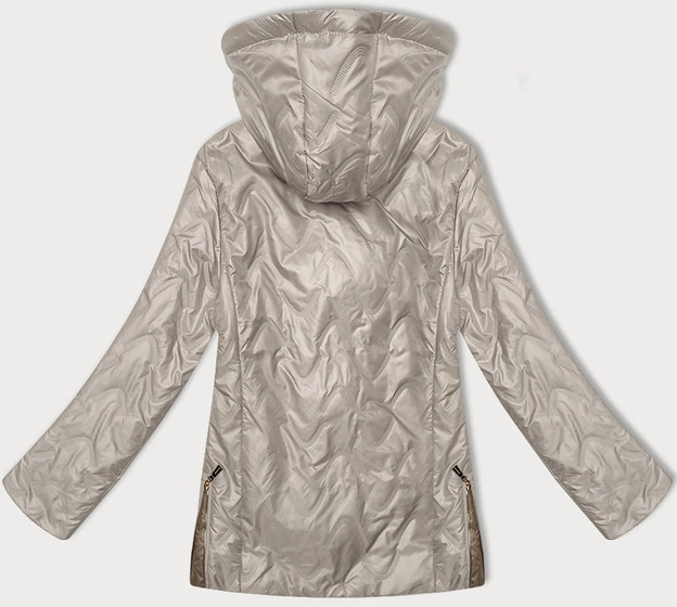 Pikowana kurtka damska z odpinanym kapturem S'West jasny beżowy (B8356-70)