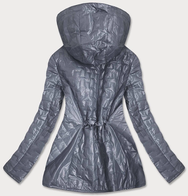 Kurtka damska z ozdobnymi wstawkami szara (mm50)