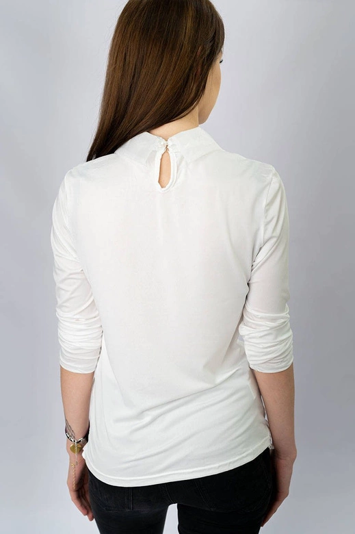 ELEGANCKA BLUZKA Z KOŁNIERZYKIEM ECRU (8522)