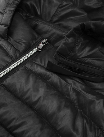 PIKOWANY BŁYSZCZĄCY BEZRĘKAWNIK DAMSKI CZARNY (7000)