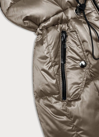 Dopasowana damska kurtka zimowa beżowa S'west (B8207-B8282-12)