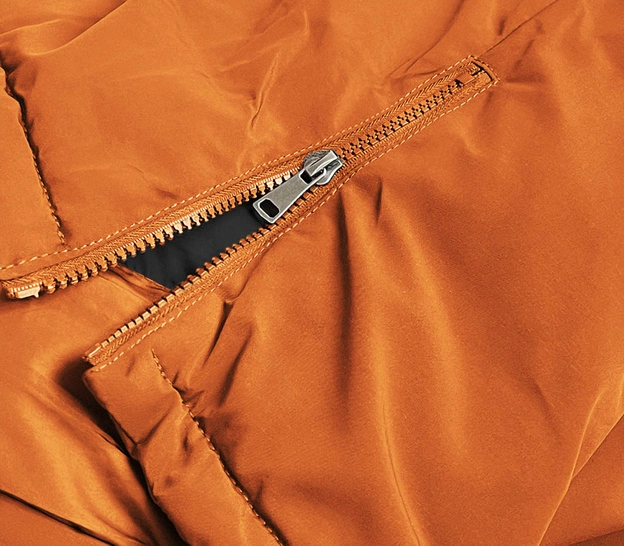 Damska parka zimowa pomarańczowa (CAN-588BIG)