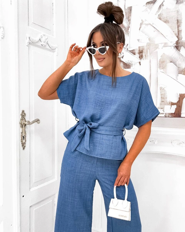 Letni komplet dwuczęściowy niebieski (82198)