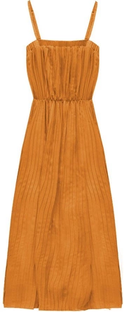 PLISOWANA SUKIENKA MIDI POMARAŃCZOWA 2 (9247-1)