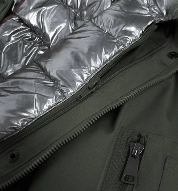 Zimowa kurtka damska 3 w 1 khaki (b9558-11)
