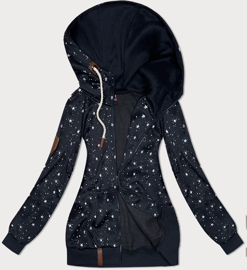 Rozpinana damska bluza w gwiazdki granat (2313)