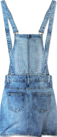 JEANSOWA SPÓDNICA OGRODNICZKA Z DZIURAMI NIEBIESKA (6045)