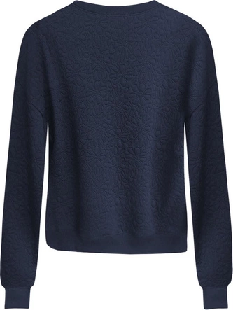 BLUZA W TŁOCZONE KWIATY GRANATOWA (3112)