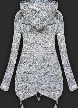 GRUBA BLUZA Z KAPTUREM JASNOSZARA (LX9910)