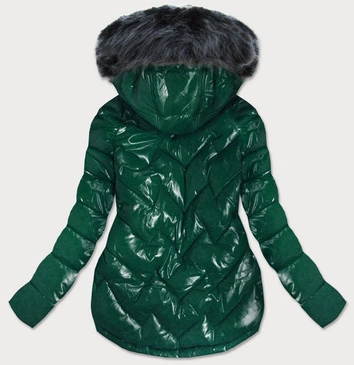 PIKOWANA DAMSKA KURTKA ZIMOWA ZIELONA (B9540)