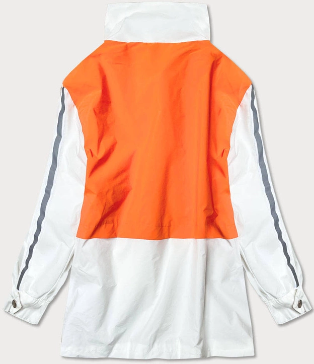 Damska kurtka wiatrówka biało/pomarańczowa (ag3-010)