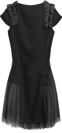 SUKIENKA Z TIULOWYMI WSTAWKAMI CZARNA (3688/3)